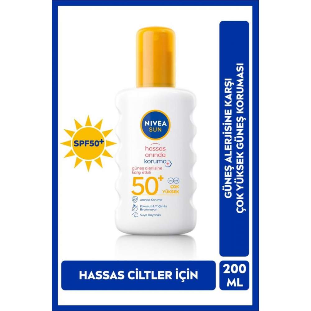 Nivea Sun Hassas Anında Koruma Spf 50+ 200 ml Güneş Alerjisine Karşı Koruyucu Sprey